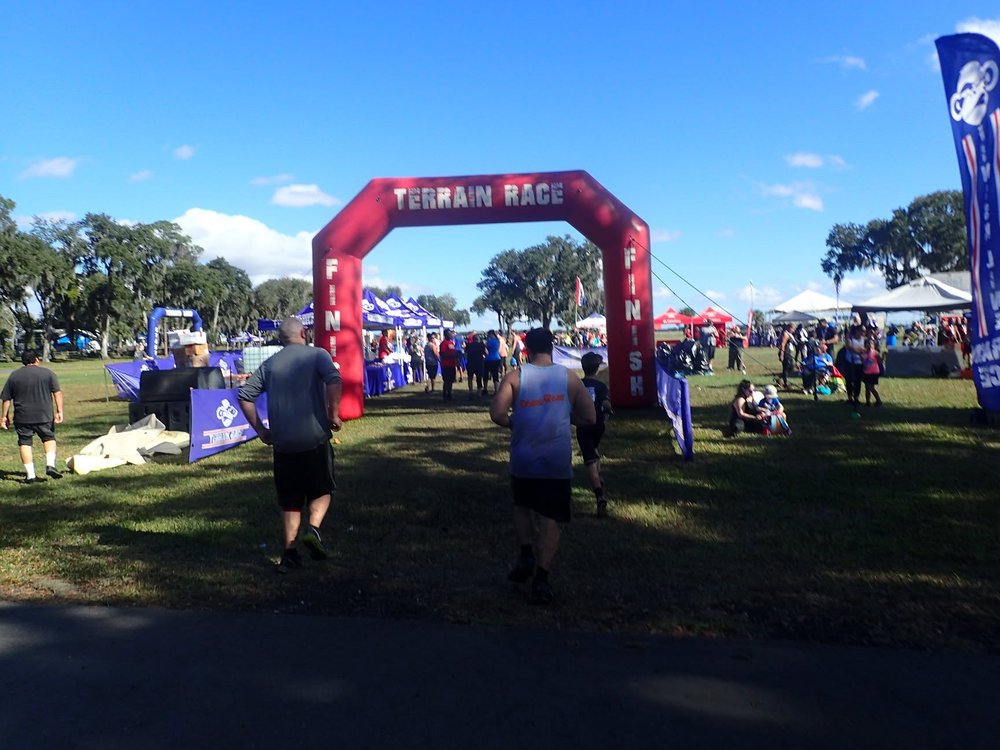 Crossing the finish line at Terrain Race